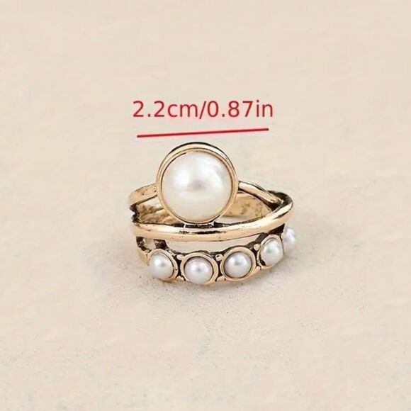 ✨🆕✨ BoHo Vintage Stacked Blue Gem Decor Silver Ring ✨ - Picture 7 of 12